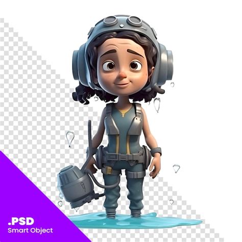 Renderização 3d De Um Personagem De Desenho Animado Com Traje Espacial