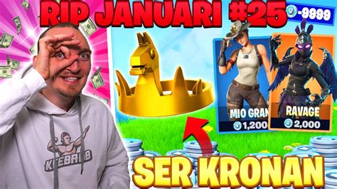 KÖPER SKINS FÖR VARJE GÅNG JAG SER KRONAN I FORTNITE RIP JANUARI 25