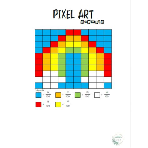 Pixel Art Fractions Et Pourcentages