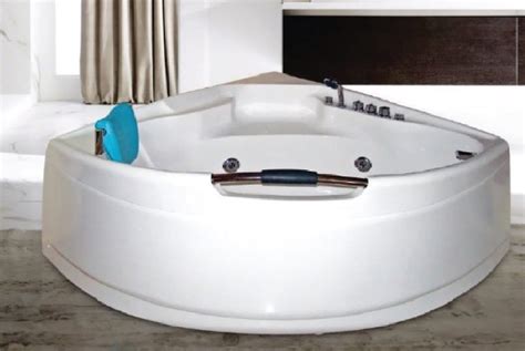 White Lucite Cast Acrylic Curvy 4 6x4 6 Feet Corner Jacuzzi Bath Tub