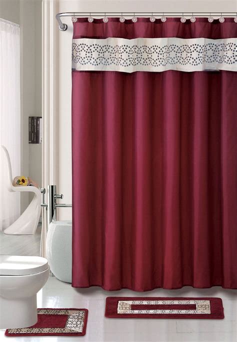 Home Dynamix Designer Bath Shower Curtain And Bath Rug Set DB15N 201