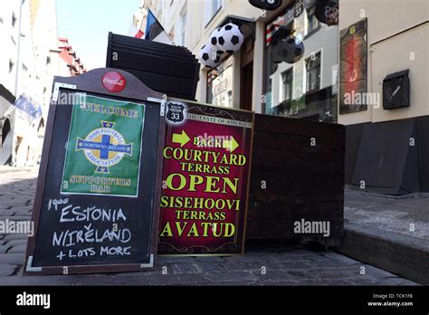 General View Of Signage For A Northern Ireland Supporters Bar Before