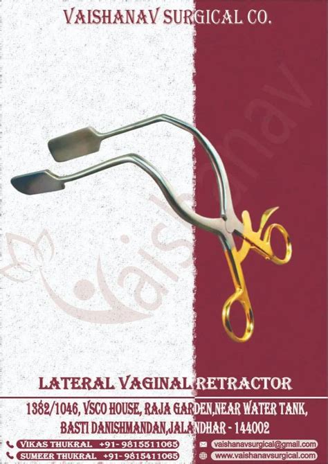 VAISHANAV LATERAL VAGINAL RETRACTOR Stainless Steel At 1 Piece In