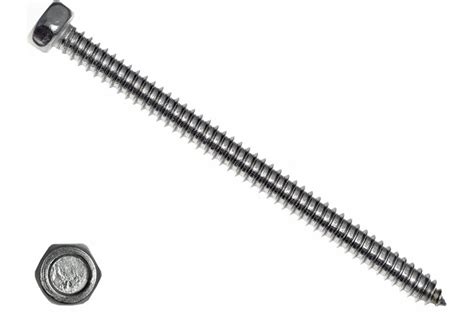 Саморез с шестигранной головой КРЕП-КОМП DIN 7976, неравейка А2, 6,3х80 ...