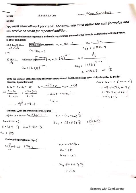 Solution Arithmetic And Geometric Sequences Quiz Studypool