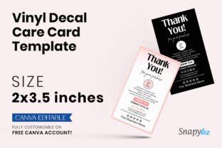 Editable Vinyl Decal Care Guide Card Graphic By Snapybiz Creative Fabrica