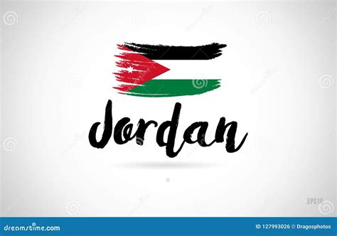 Jordan Country Flag Concept With Grunge Design Icon Logo Stock Vector