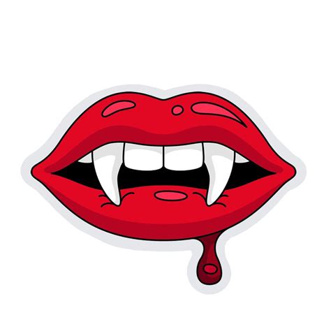 Vampire lips sticker vinyl blood red twilight teeth | Etsy