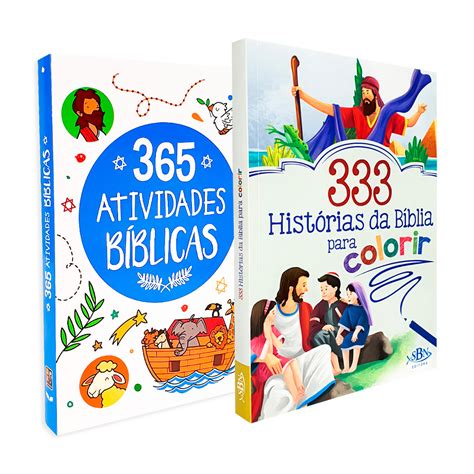 Kit 333 Histórias Da Bíblia Para Colorir 365 Atividades Bíblicas Pé Da Letra Livraria