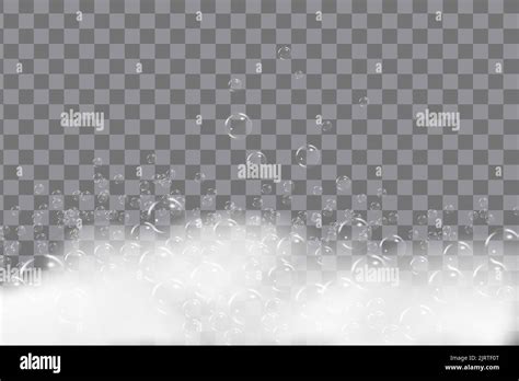 Shampoo Bubbles Texture Bath Foam Isolated On Transparent Background