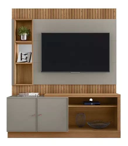 Rack Con Panel Mpozenato Golden Para Tv Hasta Marr N De Mdf Mdp