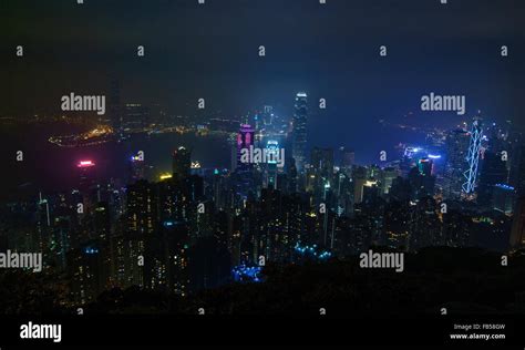 Night view of Hong Kong from The Peak Stock Photo - Alamy