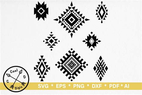 Aztec Tribal Pattern Clipart For Cricut Illustration Par Cool Digis