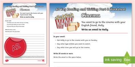 A2 Key Ket Reading And Writing Part 6 Cinema