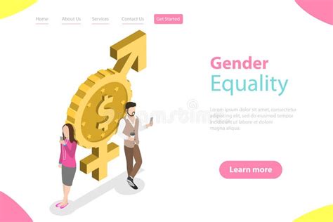 Gender Discrimination And Inequality Isometric Flat Vector Concept