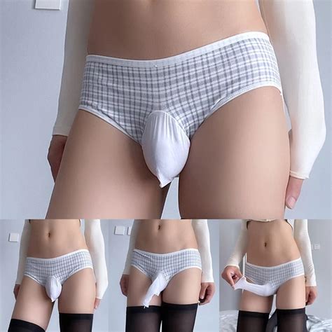 BLAUE BAUMWOLLE SEXY Herren G String Tanga Slips Sissy Etui Bikini