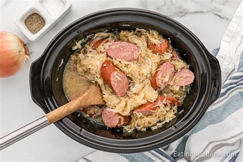 Slow Cooker Kielbasa And Sauerkraut Eating On A Dime