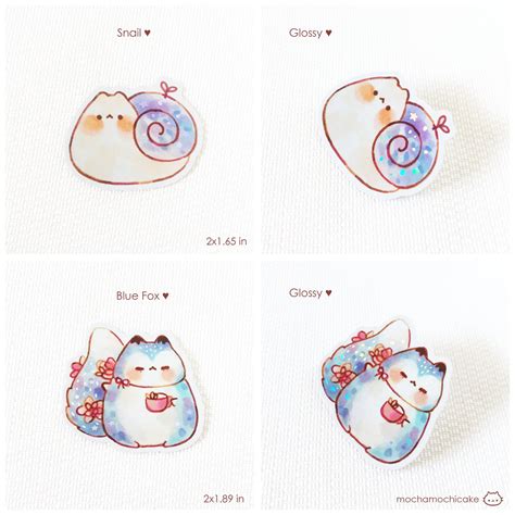 Cute Chonky Animals 3 Stickers Matte Holographic Die Cut Etsy