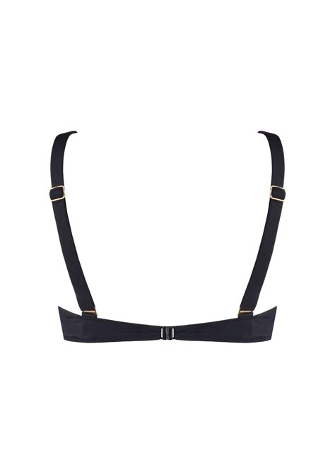 Crool Bikini Top With Front Knot Cup E Black Zeta Curves