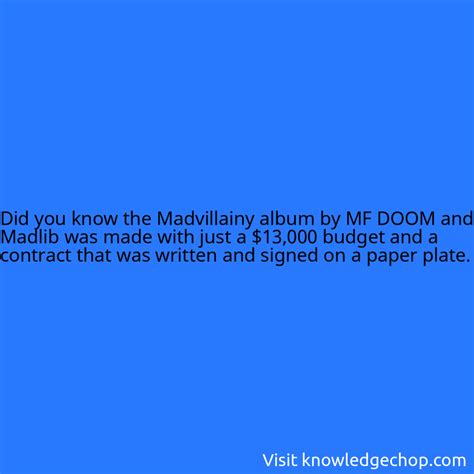 The Madvillainy Album By Mf Doom And Madlib Was Made With Just A