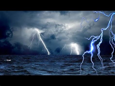 Thunderstorm At Sea Sounds For Sleeping Relaxing Thunder Rain Ocean