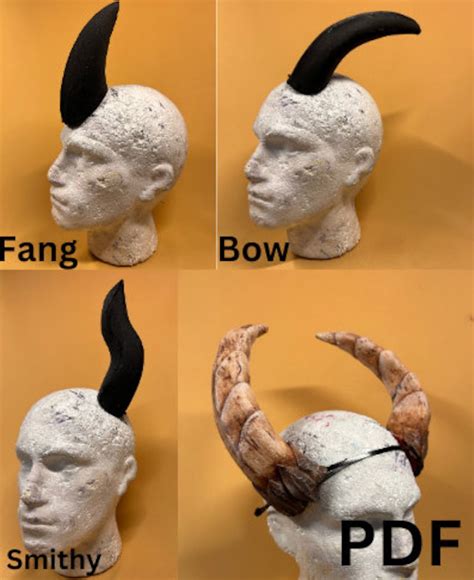 Pdf Dragon Horns Larping Fantasy Cosplay Template Horns Patterns Eva