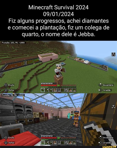 Minecraft Survival Fiz Alguns Progressos Achei Diamantes E