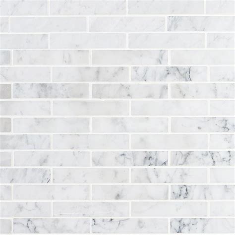 Ivy Hill Tile Big Brick White Carrera 12 In X 12 In X 8 Mm Mosaic