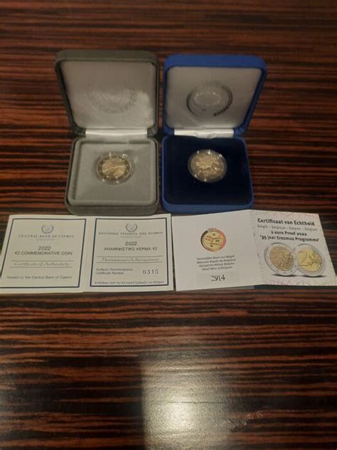 Belgium Cyprus 2 Euro 2022 Proof 2 Pieces Catawiki