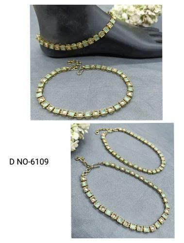 Polki Kundan Payal Anklet Sku 6109 E2 Designer Indian Anklet