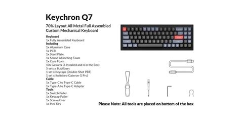 Keychron Q7 Hot Swappable Mechanical Keyboard Open Box