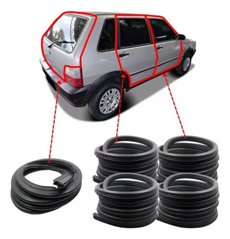 Kit Borracha Mala Portas Pingadeira Fiat Uno 4 Portas Parcelamento