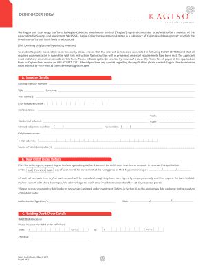 Fillable Online Debit Order Form 040411 13 Fax Email Print PdfFiller