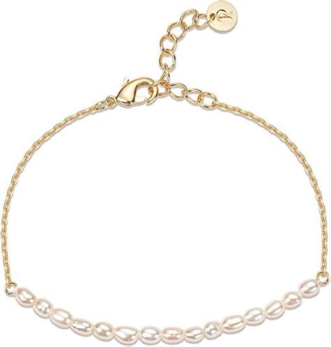 Pavoi K Gold Plated Dainty Bracelet With Tiny Real Freshwater