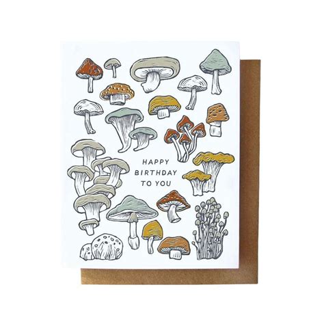 Card Birthday Mushroom And Fungi By Root And Branch Paper Co The Handmade Showroom