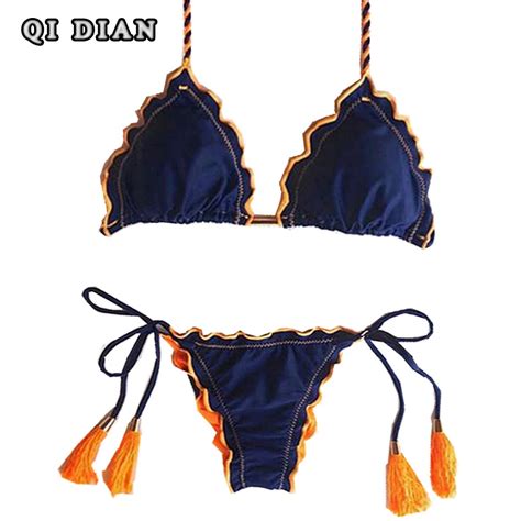 Aliexpress Buy Qi Dian Bikinis Brazilian Sexy Bandage Beach