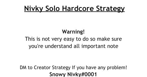 Solo Hardcore Strategy | Fandom