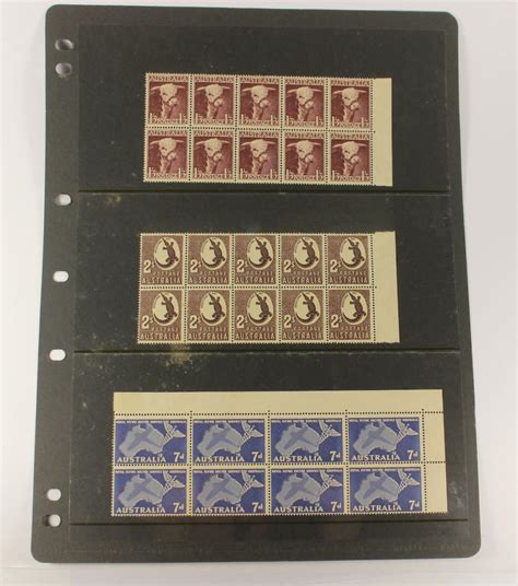 Lot Australia Blocks Of Pre Decimal Stamps 19 Items