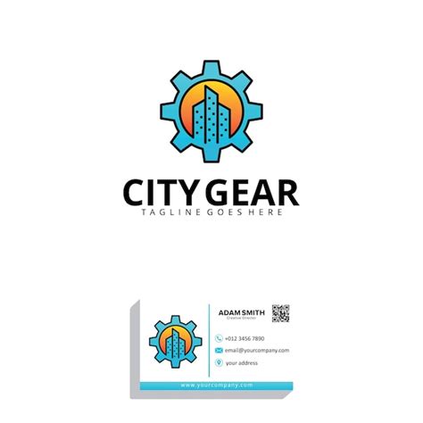 Premium Vector City Gear Logo Design Template