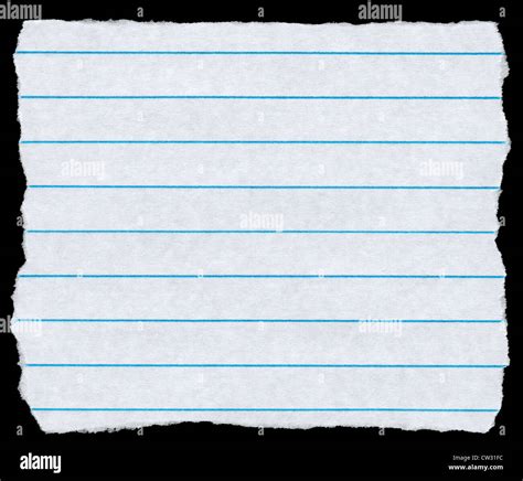 Notepaper Paper Torn White Lined Blank Hi Res Stock Photography And