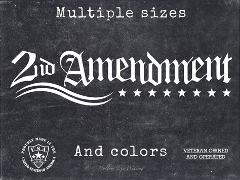 Nd Amendment Vinyl Decal Sticker Etsy