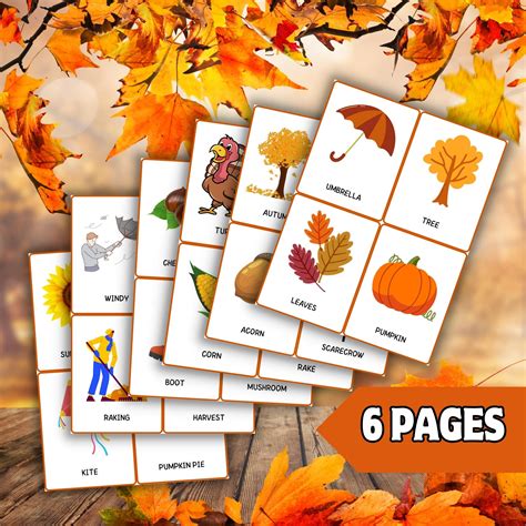 Autumn Words Oasis Enchanting Vocabulary Flashcards For Fall Made By