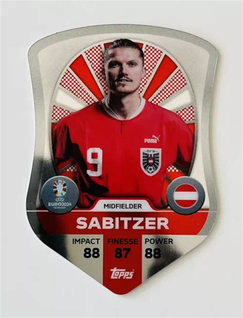 CARTE À COLLECTIONNER Topps Match Attax Euro 2024 Sabitzer Chrome