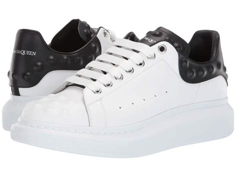 Alexander Mcqueen Leather Oversized Spine Tennis Sneaker In White For