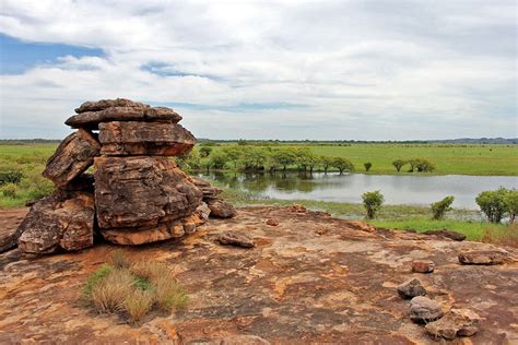 An Escarpement Near Oenpelli In West Arnhem Land Overlooks Swampland In