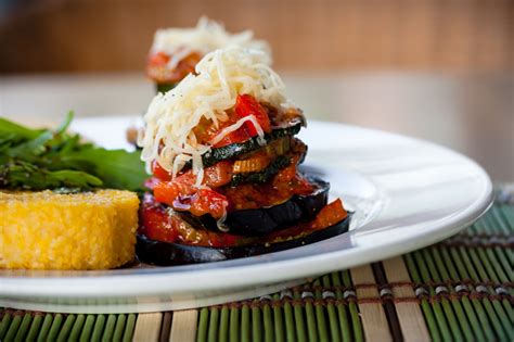 Garden Ratatouille With Crispy Rosemary Polenta