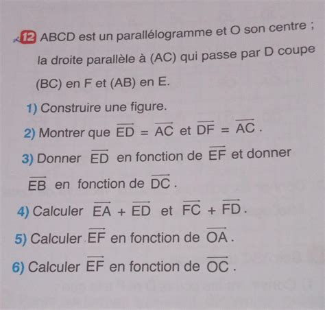 salut vous pouvez m aider s il vous plaît ABCD est un parallelogramme