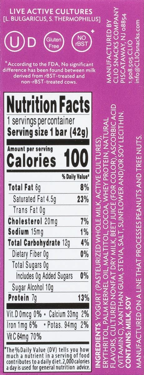 Clio Zero Sugar Mixed Berry Greek Yogurt Bar 1 48 Oz Shipt