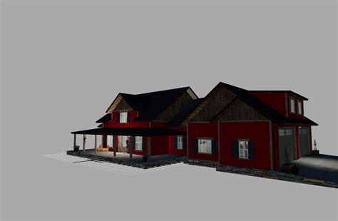 Emr Farmhouse Retexture In Red V20 Fs19 Farming Simulator 19 Mod