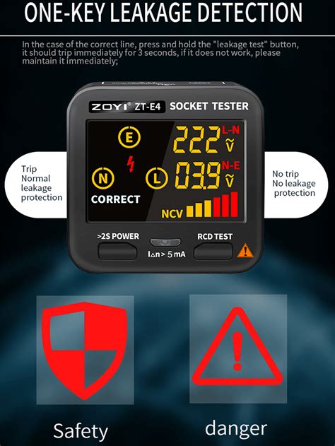 Detector De Enchufe De Prueba De Voltaje Zoyi Pieza Verificaci N De